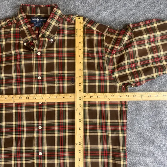 Ralph Lauren Shirt Mens Large Brown Cotton Plaid McMeel Button Down - Picture 10 of 10